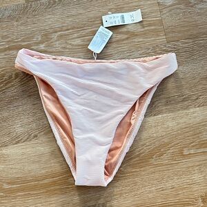 J. Crew Light Pink Ribbed high rise cheeky Bikini Bottom